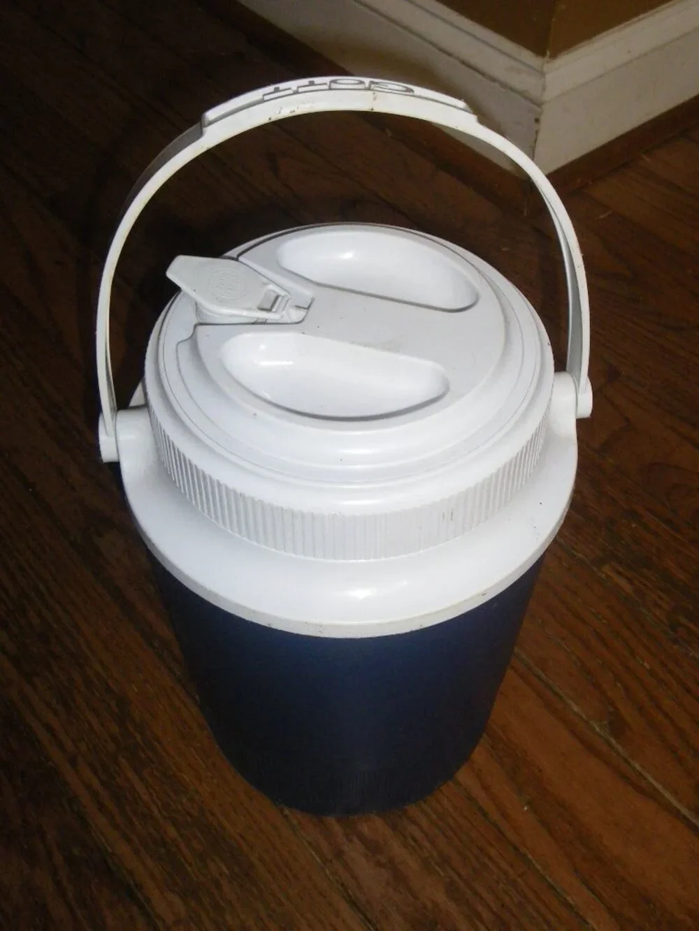 Vintage Gott Model #1504 Blue 1 Gallon Water Cooler Jug Spout Handle Made in USA